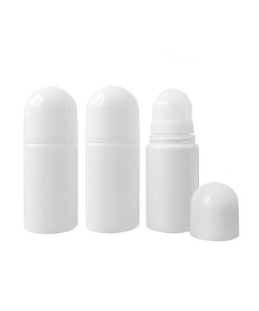 lasenersm 3 Pieces 1.69oz /50ml Empty Refillable Roll On Bottles Plastic Roller Bottle Plastic Rollerball Bottles Reusable Leak-Proof DIY Deodorant Containers for Essential Oil Perfumes Balms