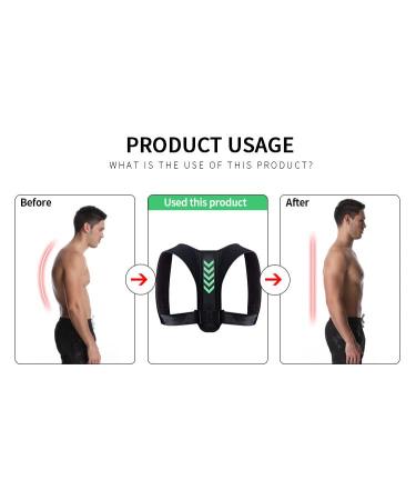 Posture Corrector Back Brace for Men & Women | Upper Spine Support & Pain Relief | Black - Buy Online on GoSupps.com