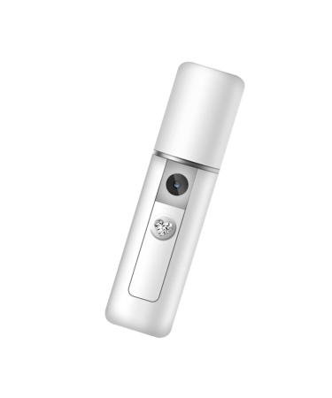 1pc Rechargeable Facial Sprayer Usb Mini Face Spray Device Steamer Spray Meter Humidifier Handheld 11.5*3cm White