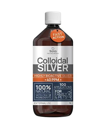 Colloidal Silver 40 PPM 1000 ml - for Humans & Dogs - Highly Active Hydrosol Silver Water for Best Results - Carbon Neutral 1001 ml