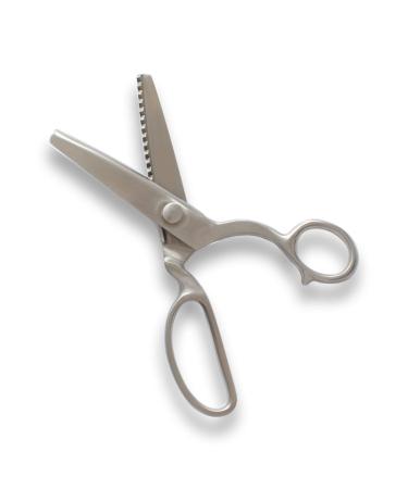 YJSStriving All Stainless Steel Pinking Shears Scissors for Fabric Heavy Duty Serrated Pinking Shears Decorative Edge Zig Zag Cut Scissors 8 Inch