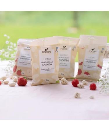 Foodin White Chocolate Cashew Organic 60g Pack of 8 - Buy Online on GoSupps.com