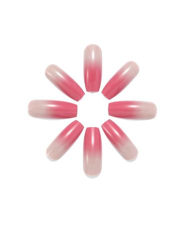 Brishow Coffin Artificial Nails - Long Gradient Ballerina Acrylic Press-On Nails (24pcs) for Women & Girls - International Shipping Available - Buy Online on GoSupps.com