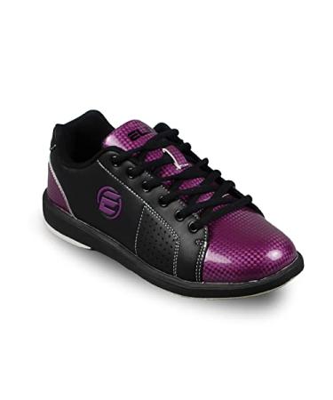 ELITE Women's Classic Black/Purple Bowling Shoes 8