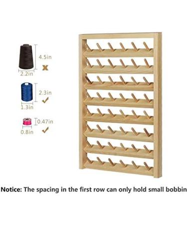 Haitral 48-Spool Sewing Thread Rack Wall-Mounted Organizer with Hanging Hooks - Wooden Thread Holder for Sewing, Quilting, Jewelry, Embroidery - Buy Online on GoSupps.com