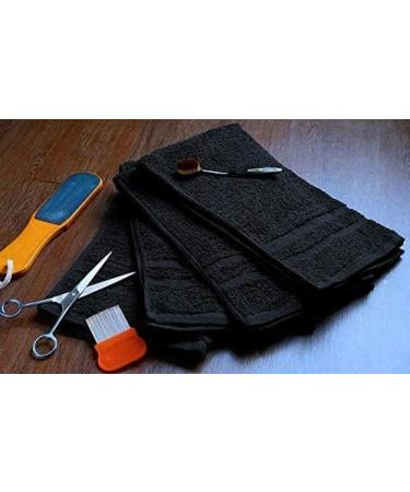 Corporate Hills CH 100% Ring Spun Cotton Salon Towel Pack of 24 Black 16 x 28 - Ultra Soft & Highly Absorbent | Perfect for Gym, Salon, Spa & Home Care - Buy Online on GoSupps.com