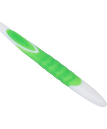 Buy Premium Silicone Tongue Cleaner - Hygienic Oral Brush for Fresh Breath | Long Handle Bacteria Inhibitory Odorless - Green - Buy Online on GoSupps.com