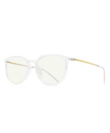 KDOQ Pure Titanium Glasses Temples Anti Blue Light Blocking for Men and Women Tr90 Screen Protection Oval Eyeglasses Transparent