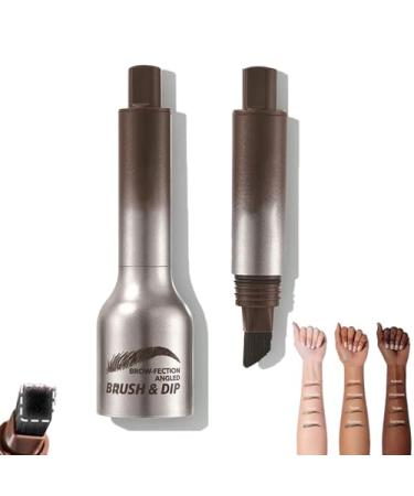Liquid Eyebrow Brush Multi-Functional Non-Smudging Pressed Wild Eyebrow Pencil Eyebrow Brush Angled Square Brush Waterproof Brow Pen Eyebrow Pen for Hair-Like Natural Brows (Taupe)