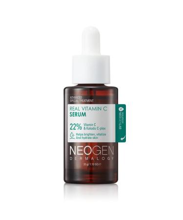 DERMALOGY by NEOGEN Real Vitamin C Serum 1.12 oz (32g) - Brightening Revitalizing Serum with 22% Pure Ascorbic Acid Ferulic Acid Zinc and Niacinamide - Korean Skin Care