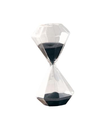 Bestonzon Diamond Sandwatch Decoration Hourly glass sand glass.Handwear made of glass 5 minutes sand-timer decorative hourglass kitchen clock crystal sand liquid glass with high borosilize content rotating black medium