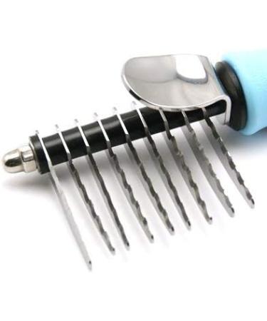 Anigood Professional Comb Dematting Rake Pet Shedding Tool Dog Cat Hair Grooming Brush (Blue) - Buy Online on GoSupps.com