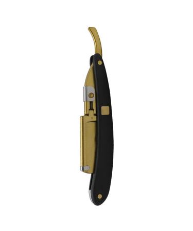 Qur ebony men shave hairdressing tools manual blade razor razor head stainless steel scraper vintage foldable knife holder-a