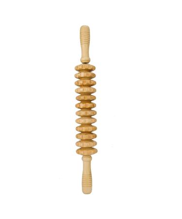 Tlilyy 12 Rollers Wooden Massager Curved Exercise Roller Sticks Full Body Wood Therapy Massage Tools Muscle Pain Relief