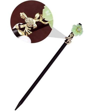 Lurrose Floral Wooden Hairpin Chinese Style Hair Stick Vintage Hair Accessories for Women Lady - Buy Online on GoSupps.com