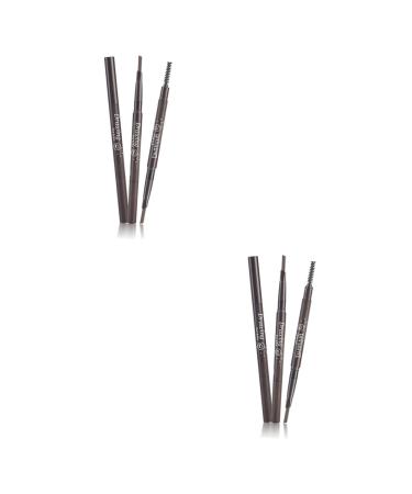 Beavorty 2pcs 2 1 Soft eyebrow pencil waterproof brow pencil waterproof eyebrow pen eyebrow filler Coffee 1 count (Pack of 1) As Shownx2pcs