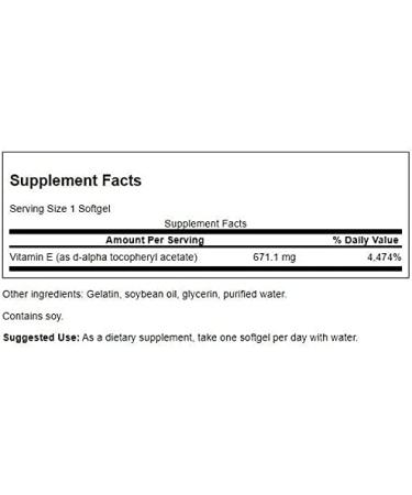 Swanson Vitamin E Softgels - 1000 IU Natural Supplement for Cardiovascular Health - Buy Online on GoSupps.com