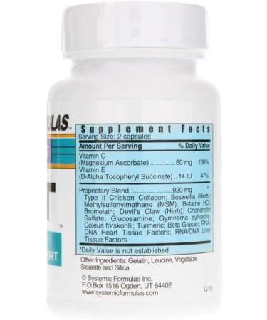 Systemic Formulas JOT Joint/Disc/Cartilage 60 Capsules Bio Nutriment #133. Supports Cartilage Integrity Joint Health Lubrication and Comfort and Healthy Formation of Joints Discs and Cartilage. - Buy Online on GoSupps.com