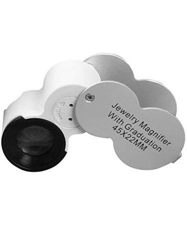 Magnifying Glasses Vision aids Jewelers 45x Magnifying Glass with 3 LED Lamps Rotate Foldable Illumination with Scale Measurement for Jewelry Antique Appraisal Professional Watch Maintenance Stationer