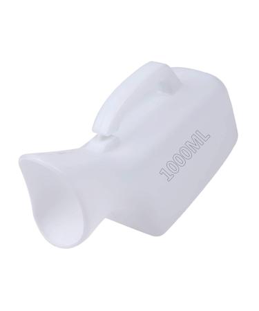 1000ML Unisex Urinal Bottle with Lid Portable Emergency Male Female Pee Potty for Travel Car Emergency(White) Happy
