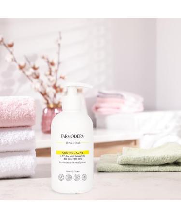 FARMODERM ACNE CONTROL Sulfur Cleanser - Oily Skin and Anti-impurities - Anti Pimples and Blackheads on face nose back body - Care for acne-prone skin - 300ml With dosing pump - Buy Online on GoSupps.com