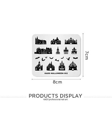 Halloween Nail Stamping Plate - Castle, Bat, Haunted House Patterns | Alexnailart HA002 - Buy Online on GoSupps.com
