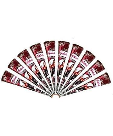 100% Pure Natural Hair Color Cone Paste - Dark Reddish-Brown to Dark Brown Henna Dye for Hair Coloring Women - Ready to Use No Chemicals No PPD No Preservatives - 12 Cones 0.07 Ounce (Pack of 12)