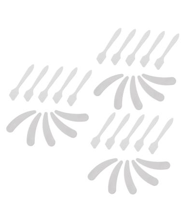 OHPHCALL 30 Pcs Small Crescent Cream Spoon Face Cream Spatula Mini Small Mini Makeup Spatula Plastic Pp 8x1.5x0.1cmx3pcs Transparent Colorx3pcs