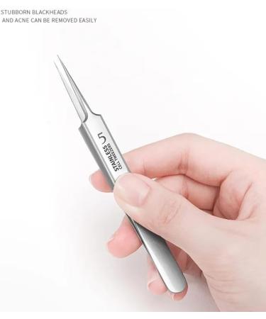 Hair Tweezers Acne Blackhead Removal Needles Black Dots Cleaner Pore Cleaner - Buy Online on GoSupps.com