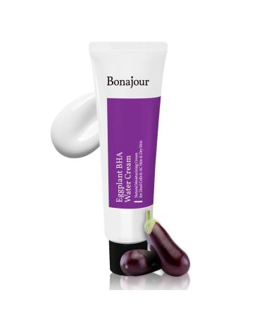 BONAJOUR Vegan beauty Eggplant Daily BHA Moisturising Cream - Salicylic Acid Gentle Exfoliating Anti-Acne treatment Natural Moisturizer 1.7 fl. oz