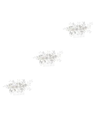 FRCOLOR Set of 3 Wedding Hair Combs Hair Accessories Wedding Hair Accessories Wedding Decoration Combs Tiara Combs Hair Comb for the Bride Rhinestone Comb Rhinestones Headpiece Millet Beads