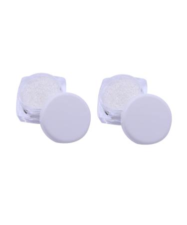 Beatifufu 2pcs Loose Pigment Eyeshadow Glitter Eyeshadow Loose Eyeshadow Glitter White