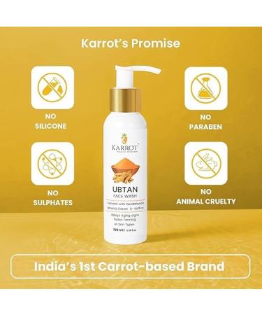Karrot Natural Skincare Ubtan Detan Face Wash Fades Tanning and Promotes Youthfulness Turmeric with Sandalwood Almond Carrot and Saffron Ideal for Men and Women 100 ml - Buy Online on GoSupps.com