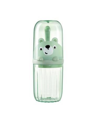 AuclopVZZ toothbrushes and toothpaste cups with a large capacity - removable portable and smooth line compartment thickened durable practical green bear