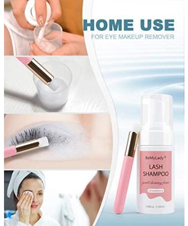 Eyelash Extension Shampoo 100ml + Brush Set - Gentle Foaming Cleanser for Lash Extensions - Paraben & Sulfate Free - Salon Quality - Buy Online on GoSupps.com