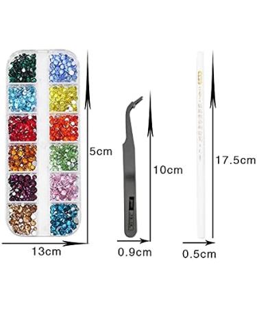 Tdkfdswdoa Nail Art Rhinestone Decoration Set Irregular Crystal Diamond with Curved Silver Tweezer and White Nail Art Pen - Buy Online on GoSupps.com