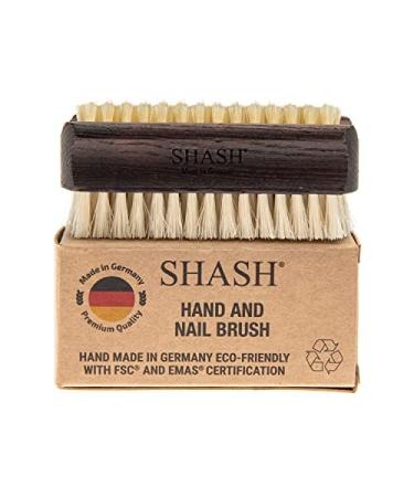 SHASH Handmade Thermo Beech Wood Light Bristle Nail Brush and Hand Brush - Made in Germany Since 1869 | Promotes Softer Smoother Skin | Comfort Design for Effortless Use