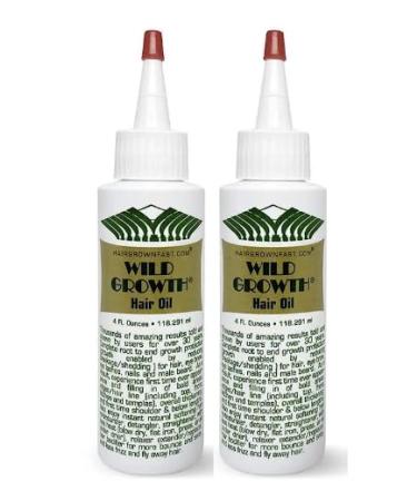 Wild Growth Hair Oil 4 oz - 2 Bottle - 2 Pack Green 4 Fl Oz (Pack of 2)