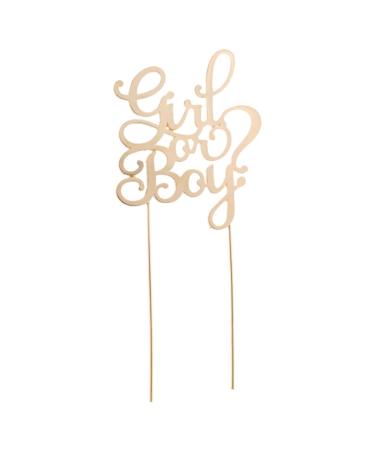 Abaodam Boy Golden Girls Birthday Cupcake Topper Gender Reveal Rhinestone Decor Gold Trim Girls' Accessories Gold Decor Accessories for Girls Wedding Birthday Cake Baby Golden medium