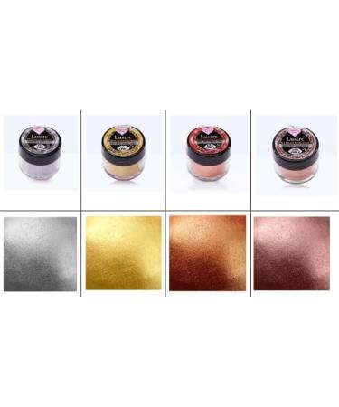 LGT RBD Edible Lustre Dust 3g Sets of 4 Edible Metallic Pearl Shimmer Starlight Glitter Cake Decorations. Ideal for Icing Cakes Cupcakes Cookies Drinks and Chocolate. (Metallic Popular Set of 4) - Buy Online on GoSupps.com