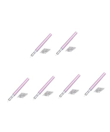 DOITOOL 6 Sets Colored Pen Nail Art Kit Nail Dotting Pen Manicure Kits Painting Tools Shoelace Charms Accessories for Gel Nail Kit Manicure Pen Drawing Pen Nail Polish Pink Metal