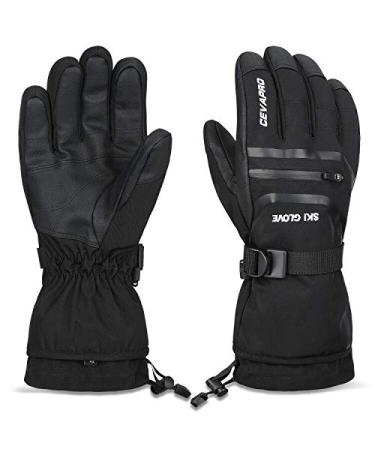 Yobenki ski gloves Winter Gloves Warm 3m Thinsulates Snowboard Gloves Winter Gloves Men's Anti Rooling Bicycle Glues with Touchscreen For Skiing Outdoor -34 /-30 Black L