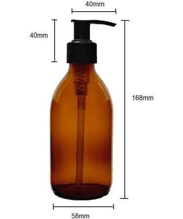 Avalon Amber Glass Bottles 250ml 8oz Soap Dispenser with Black Pumps (BPA-Free) Lotion Pump/Soap Dispensers Reusable Refillable Eco Friendly Sustainable Living/Gift - Pack of 2 - Buy Online on GoSupps.com