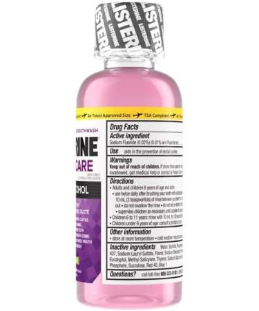 Listerine Total Care Zero Alcohol Mouthrinse Fresh Mint Travel Size 3.2 Oz  (95ml) - Pack of 12 3.2 Fl Oz (Pack of 12)