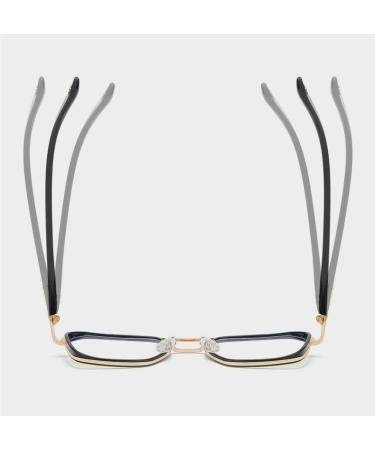 Stylish Computer Readers Eyeglasses for Men & Women - Anti-UV Flat Light Mirror +150 Black-Gold - Buy Online on GoSupps.com