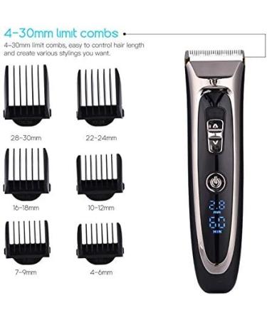 Professional Rechargeable Digital Hair Trimmer for Men - Cordless Hair Clipper with Adjustable Ceramic Blade | International Shipping Available - Buy Online on GoSupps.com