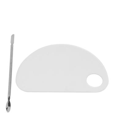 Nail Art Mixing Palette with Spatula - Clear Acrylic Semi-Circular Makeup Mixing Tray for Perfect Nail Designs - Shop Internationally - Buy Online on GoSupps.com