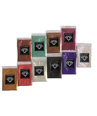 Variety Pack 18 (10 Colors) Mica Powder Pure 2TONE Series Variety Pigment Packs (Epoxy Paint Color Art) Black Diamond Pigments
