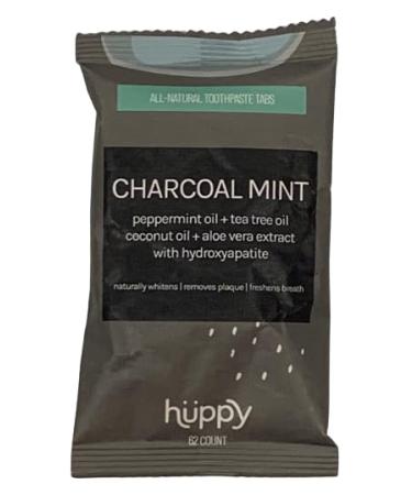 Huppy Toothpaste Tablets Charcoal Mint 62 Count Refill