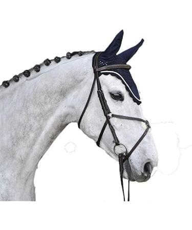 Spire Horse Soft Crochet Fly Veil Breathable Cotton Ear Net Hood Horse fly Control Masks Protector Bonnets (Cob Royal Blue/Black-Red) Cob Royal Blue/Black-Red - Buy Online on GoSupps.com